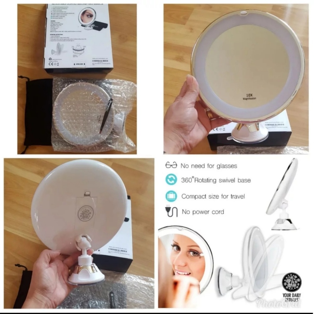 10x MAGNIFYING LIGHTED MAKEUP MIRROR
